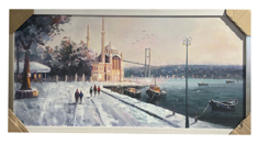 Karlı Günde Ortaköy  Camii Yağlı Boya Tablo resmi