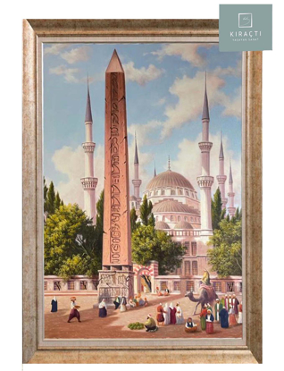 Sultanahmet Meydanı ve Tarihi Dikilitaş Yağlı Boya Tablo resmi