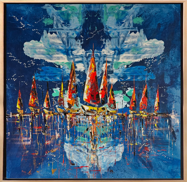 Bulutlar Ve Yelkenliler Yağlı Boya Tablo resmi