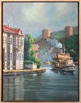 Rumeli Hisarı ve Boğaz Manzaralı  Yalı Yağlı Boya Tablo resmi