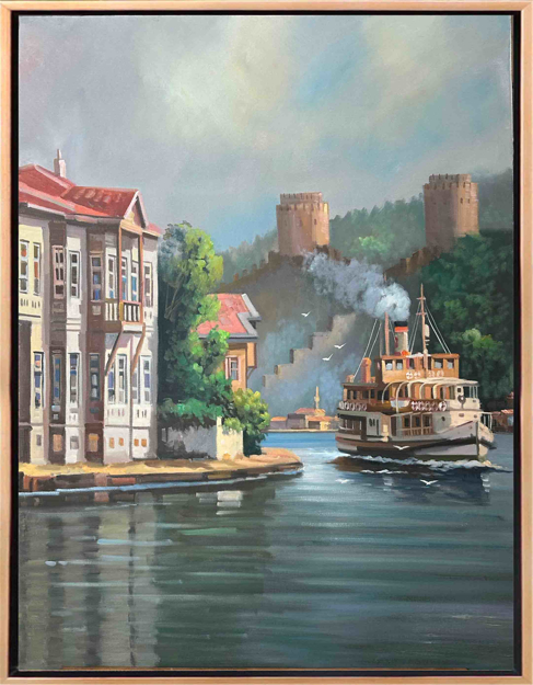 Rumeli Hisarı ve Boğaz Manzaralı  Yalı Yağlı Boya Tablo resmi