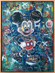 Mickey Mouse Graffiti Renkli Yağlı Boya Tablo resmi