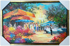 Çiçek Pazarı Yağlı Boya Tablo resmi