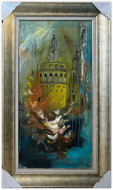 Galata Kulesi Yağlı Boya Tablo resmi