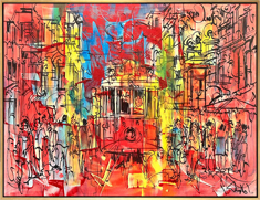 İstiklal Caddesi Yağlı Boya Tablosu resmi