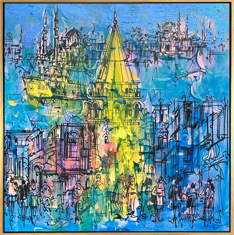 Sarı Galata Yağlı Boya Tablo resmi