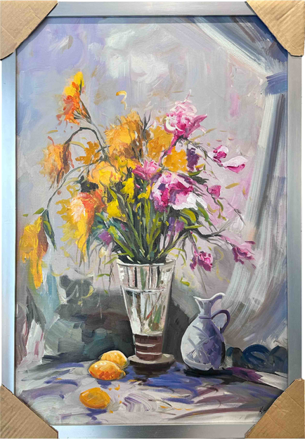 Sarı Çiçekler Yağlı Boya Tablo resmi