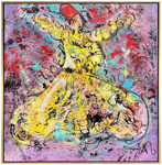 Renkli Semazen Yağlı Boya Tablo resmi