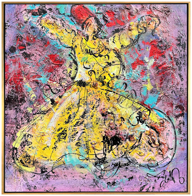 Renkli Semazen Yağlı Boya Tablo resmi