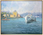 Eminönü'nde Vapur Yağlı Boya Tablo resmi