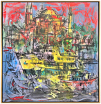 Ayasofya ve Vapur Yağlı Boya Tablo resmi