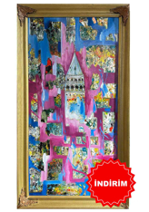 Galata Kulesi ve Renkler Yağlı Boya Tablo resmi