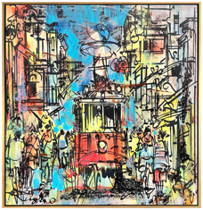 Taksim'in Enerjisi Yağlı Boya Tablo resmi