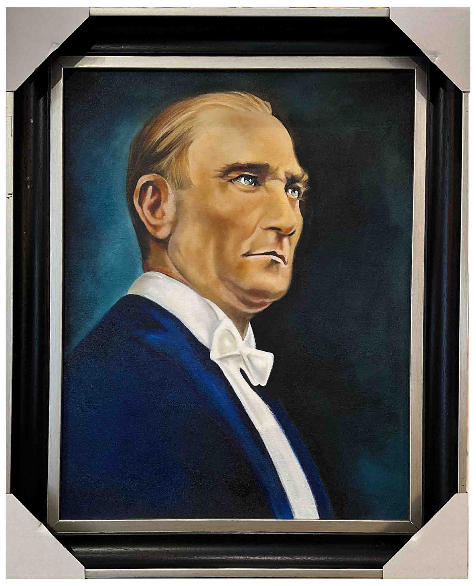 Atatürk Portresi Yağlı Boya Tablo - Görsel 2