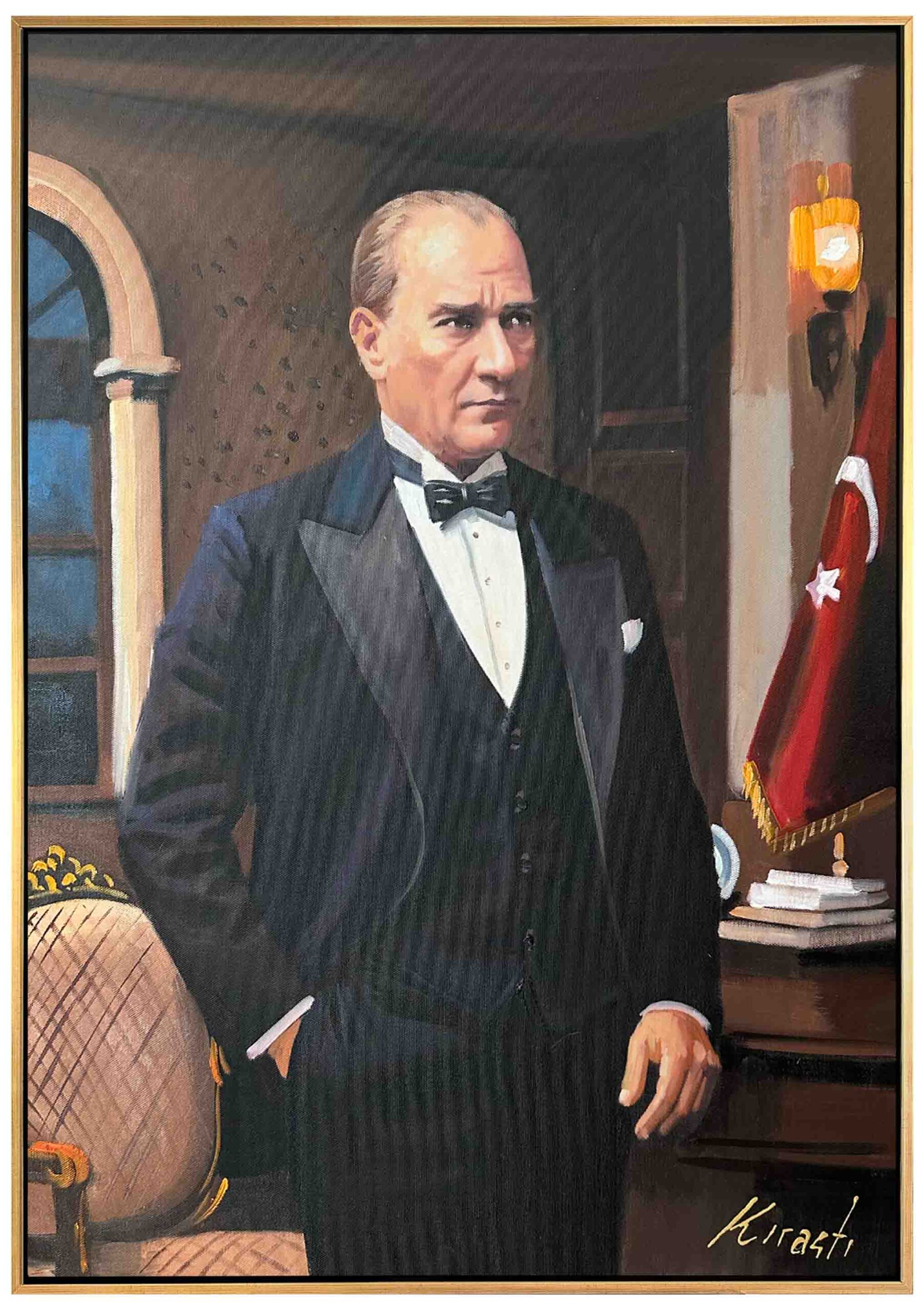 Mustafa Kemal Atatürk Portresi Yağlı Boya Tablo - Görsel 2