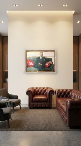 Atatürk'ün Gemi Portresi Yağlı Boya Tablo