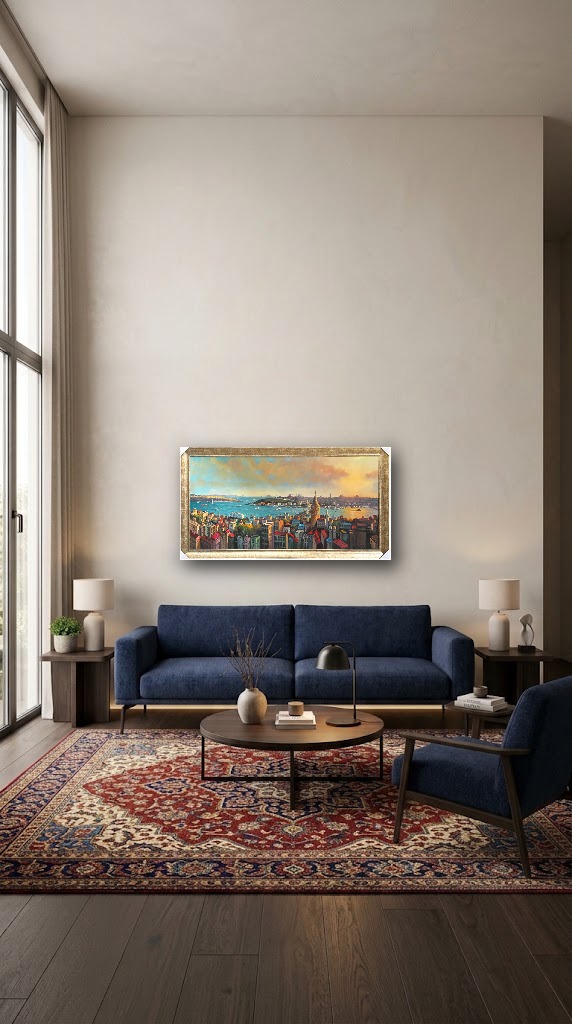 Galata Kulesi ve İstanbul Panoraması Yağlı Boya Tablo - Görsel 3
