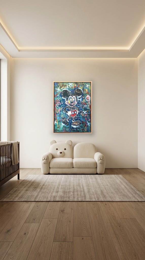 Graffiti Mickey Mouse Yağlı Boya Tablo - Görsel 2