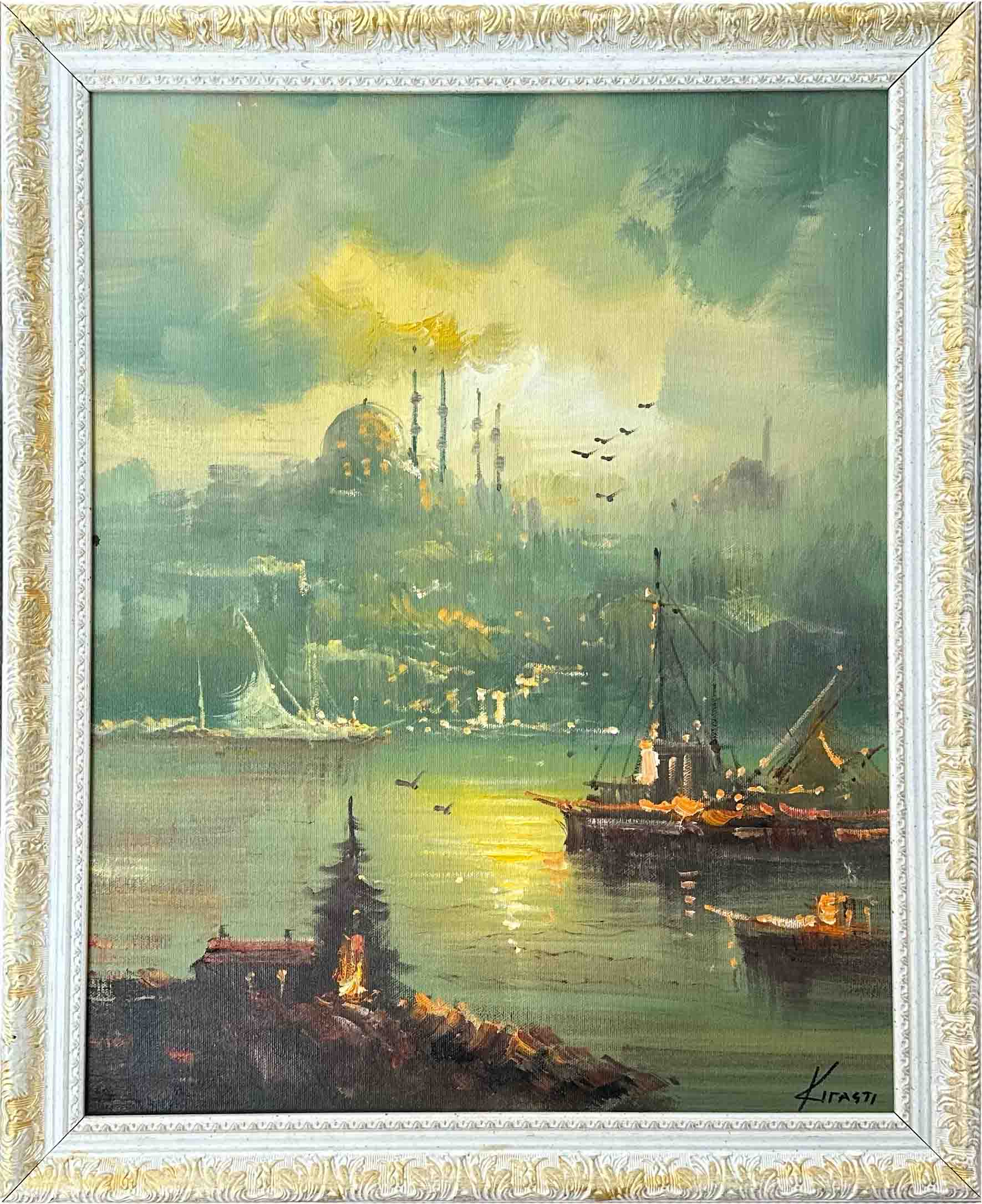 Yeşil İstanbul Manzaralı Yağlı Boya Tablo - Görsel 3