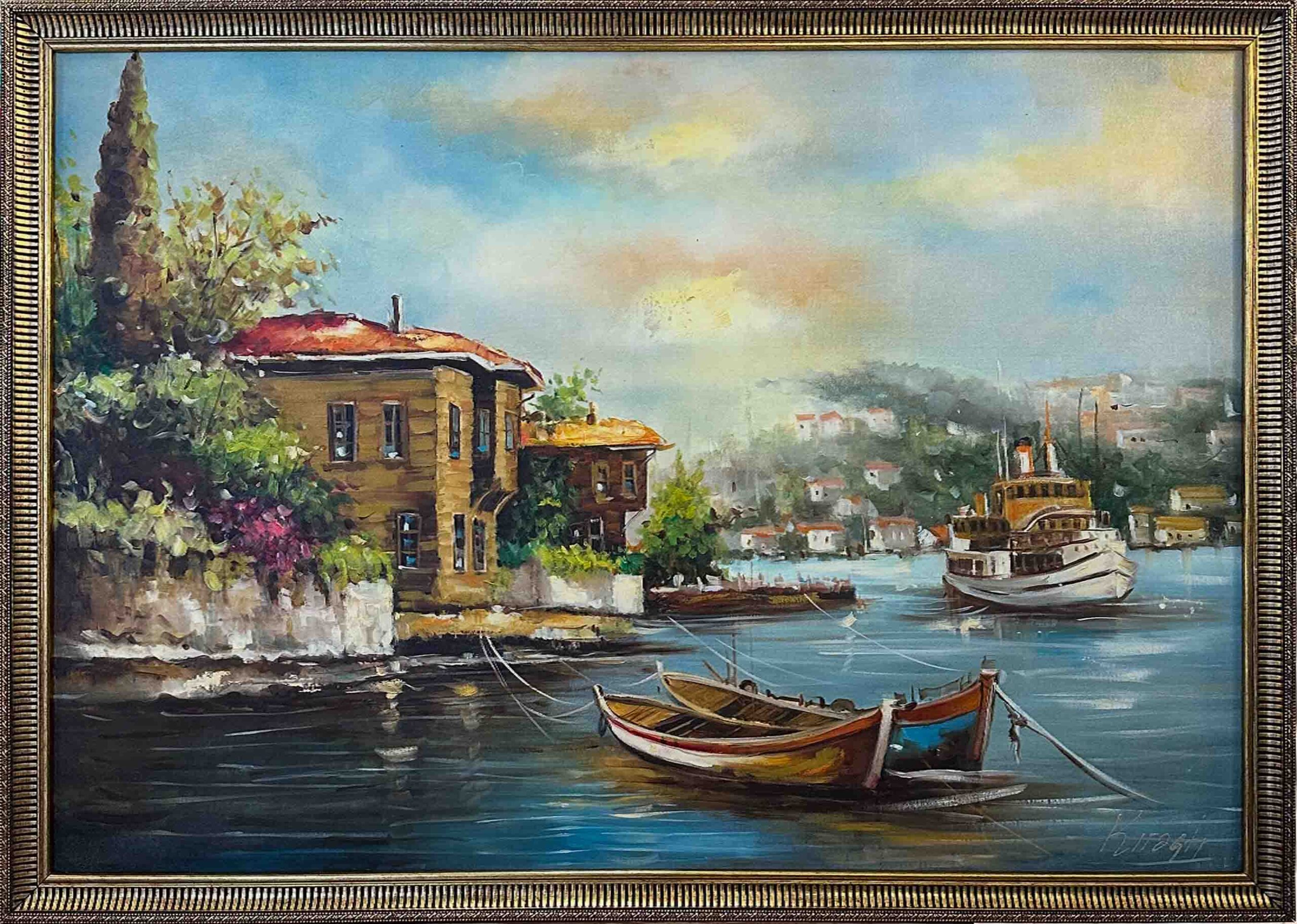 Boğazda Huzurlu Bir Gün Yağlı Boya Tablo - Görsel 2