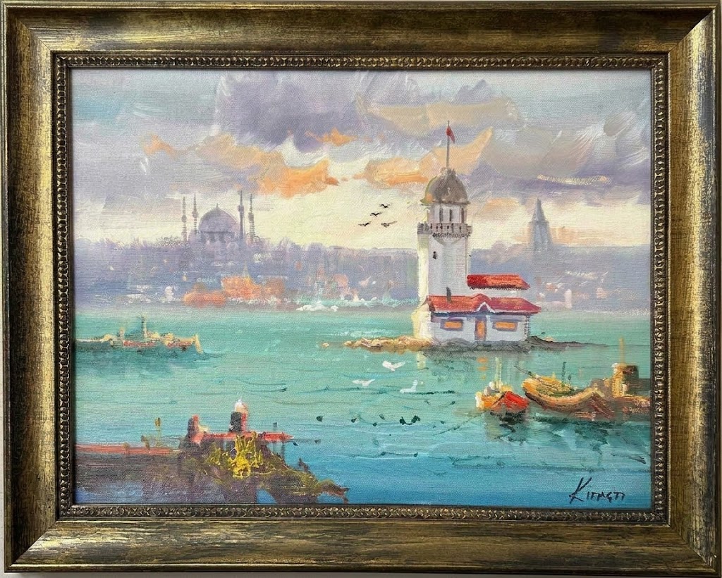 Kız Kulesi Manzaralı Yağlı Boya Tablo - Görsel 3